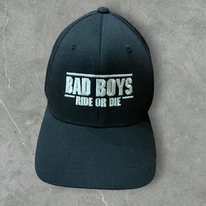 Bad Boys For Life Move Production Crew Black White Flex Fit Cap Hat One Size